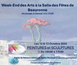 Lire la suite à propos de l’article CLUB DE BEAURONNE : Week-end des Arts les 13 et 14 octobre 2024