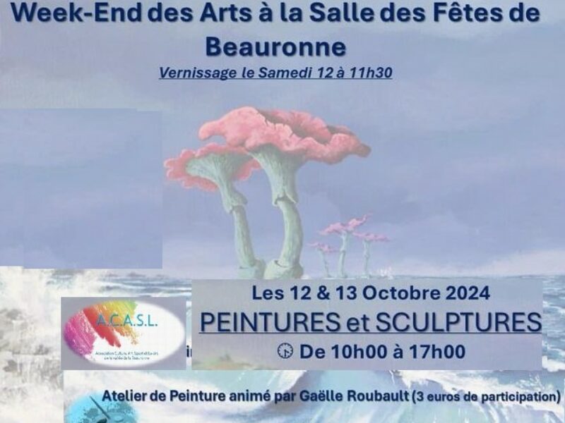 CLUB DE BEAURONNE : Week-end des Arts les 13 et 14 octobre 2024