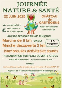 Lire la suite à propos de l’article CLUB DE ST MAGNE DE CASTILLON : journée nature et santé le 22 juin 2025